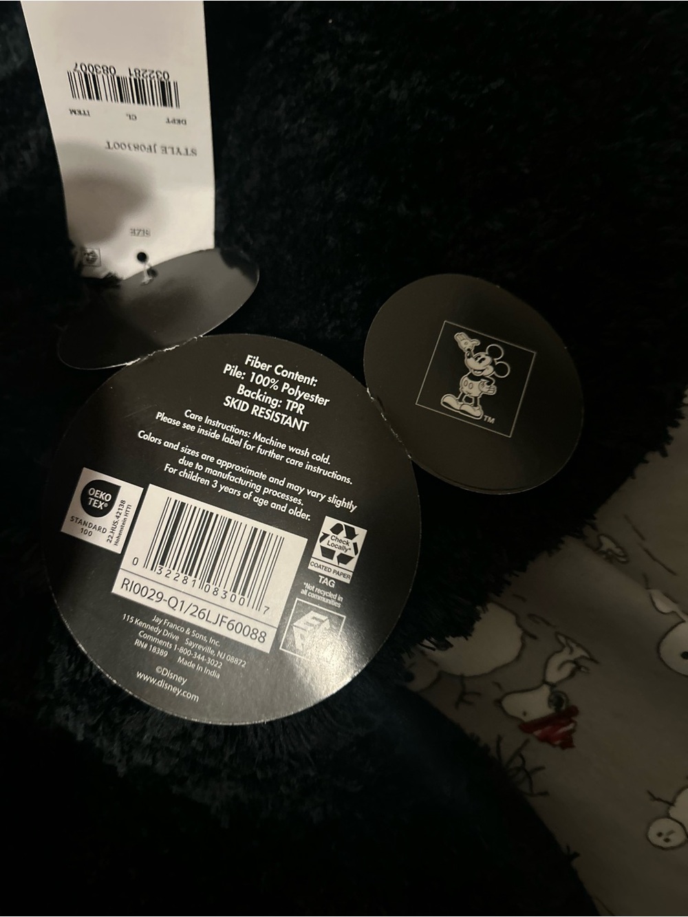 Mickey Mouse Bath Rug Tag - Picture 3 of 3